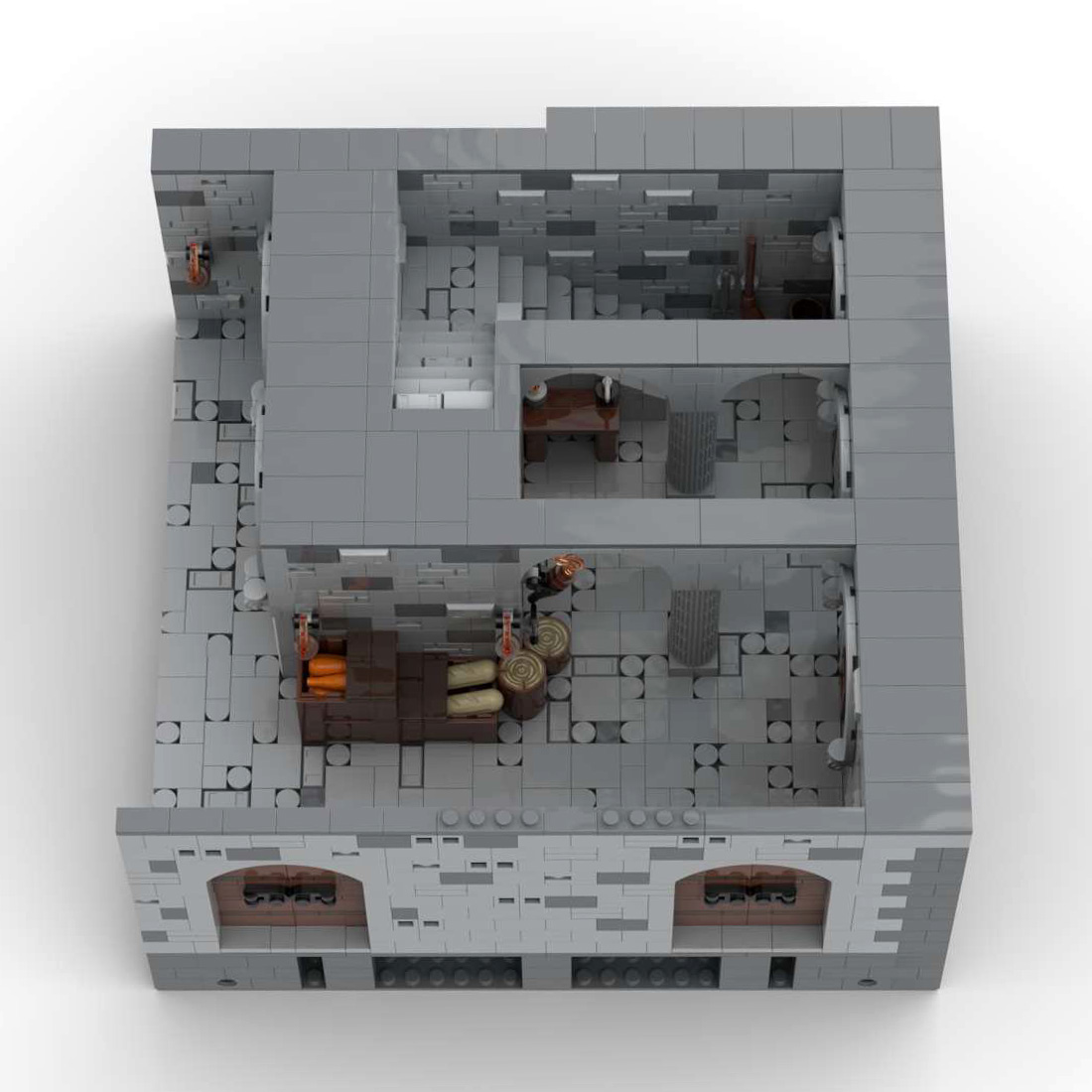 MOC-130513 F3 - Storage Room Building Blocks Set for MOC-131299 Complete Medieval Castle Model (1962PCS)