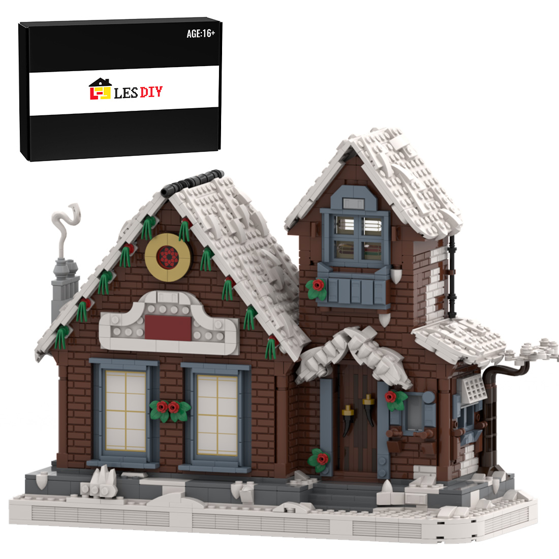 MOC-132309 Christmas Winter Cottage Model Assembly Toy Small Particles Building Blocks Set (1717PCS)