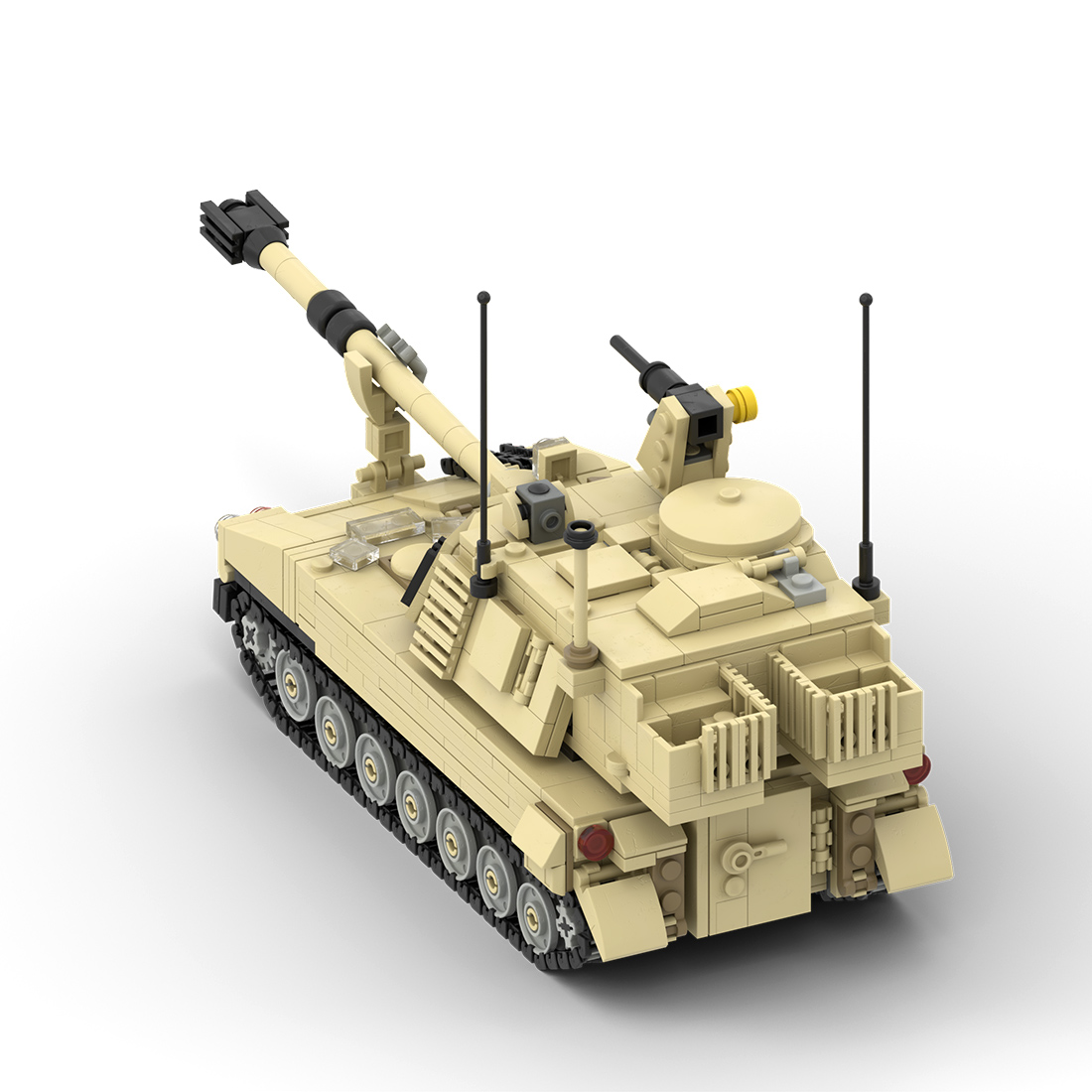 MOC-152147 M-109 PALADIN | 155mm Howitzer| 1/35 Scale Modern Military Model Small Particles Building Blocks Set (1079PCS)