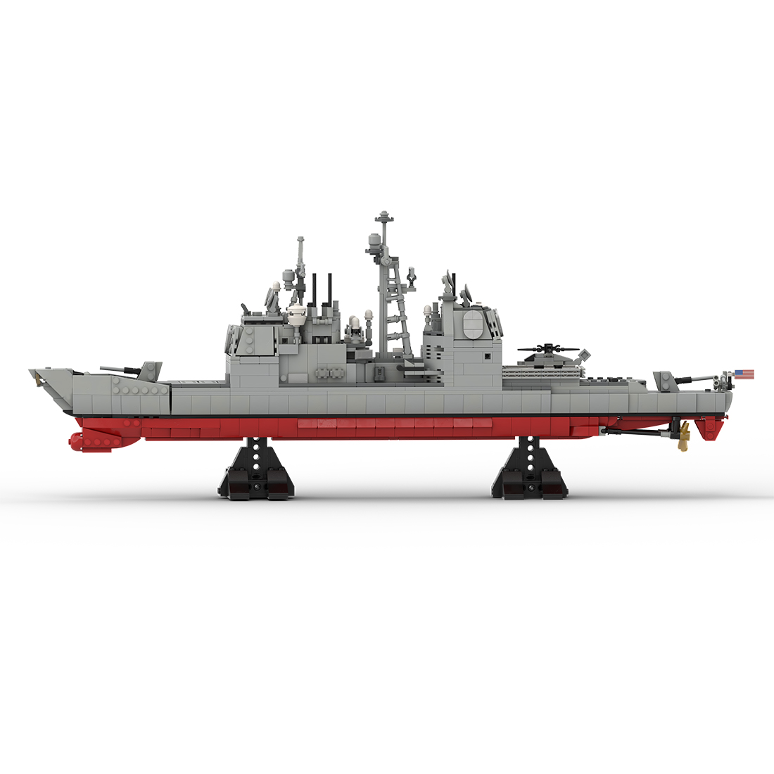 MOC-175975 Ticonderoga--Class Cruiser 1/300 Scale Active US Navy Destroyer Military Assembly Toy Building Blocks Set (1496PCS)