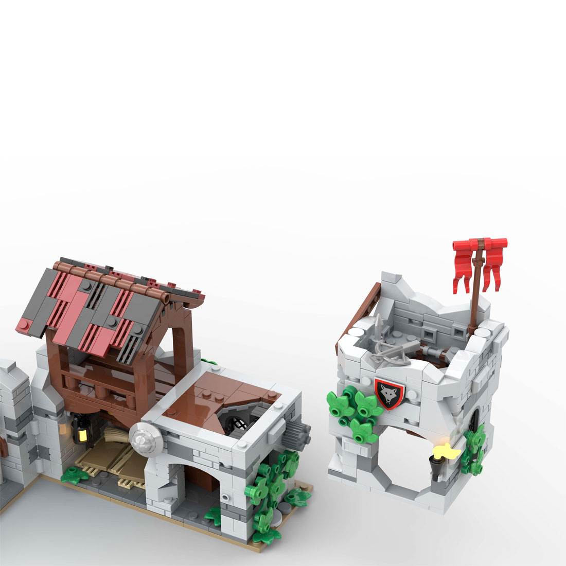 MOC-193205 Medieval Wolfpack Den Micro Parts Building Blocks Set (1605PCS)