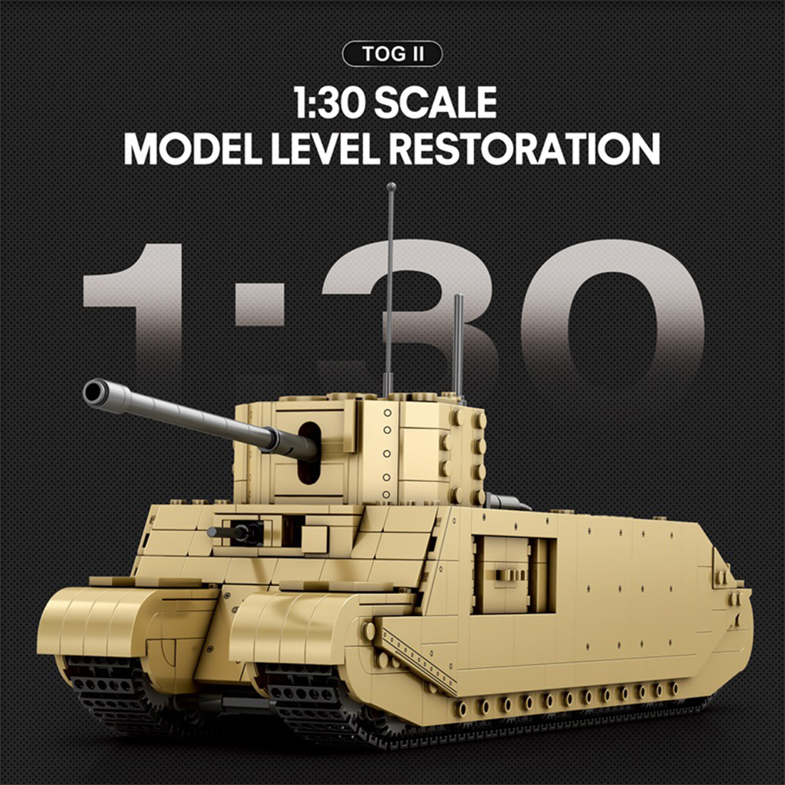 Mocsage 1/30 Scale British Tank Military MOC DIY Assembly Toy Building Blocks Set (1427PCS)