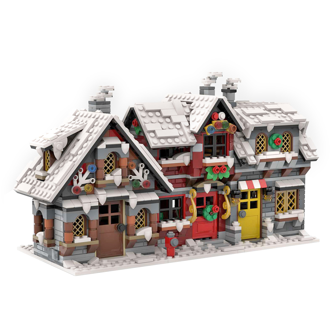 2340 PCS Three Little Winter Houses Bricks Model MOC-58700& MOC-79497 Building Block Set Toys (Licensed and Designed by little_Thomas)