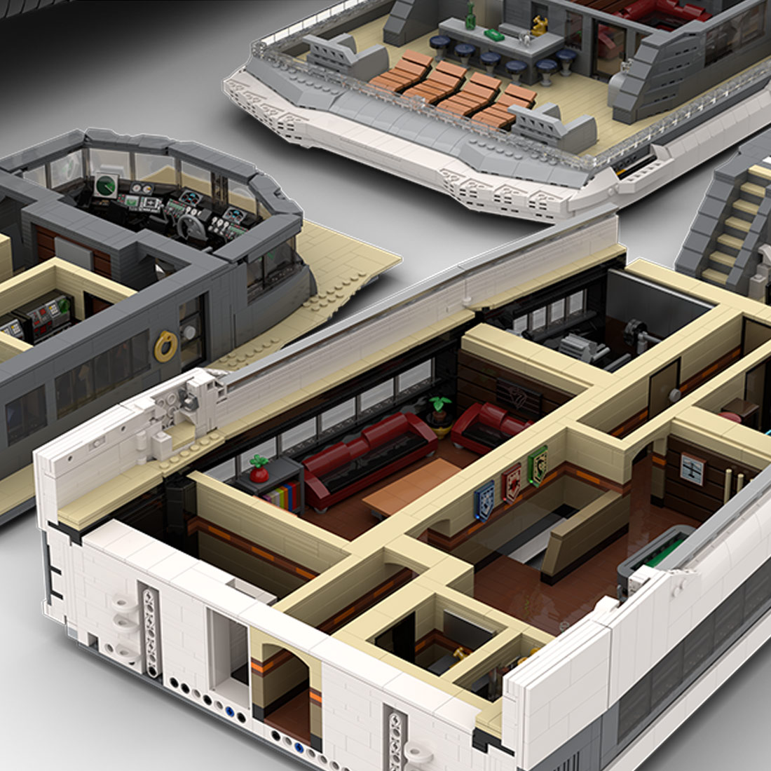 The Majestic Mega-Yacht Block Model: Deck 1 Bow Module – An Epic 1/38 Scale Building Project