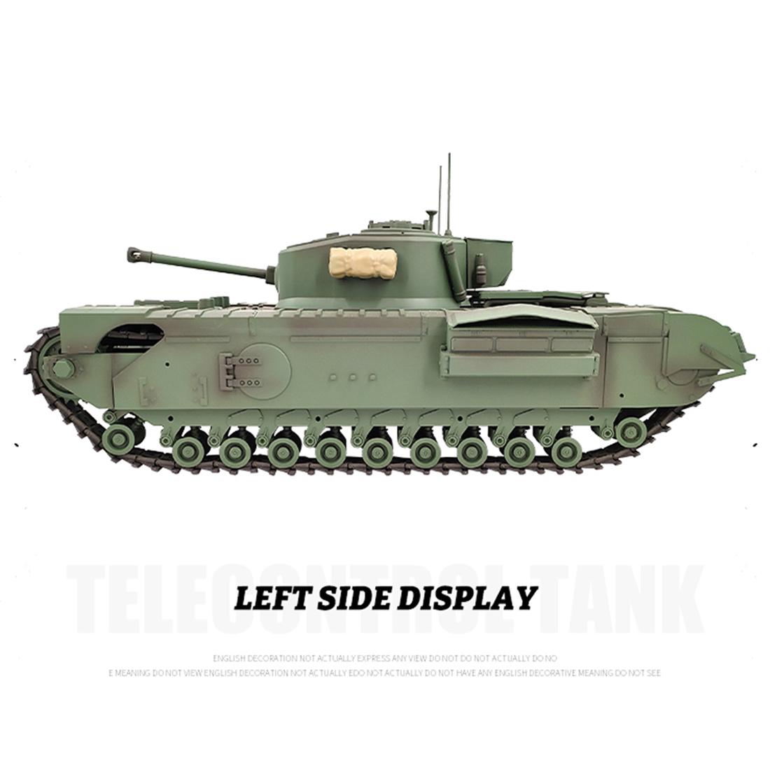 1/16 Scale 2.4G RC Churchill Main Battle Tank Infrared Military Vehicle Model (Basic Version/Army Green)