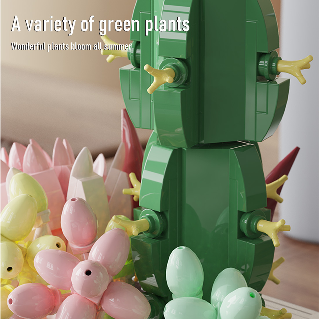 Botanical Garden Assembly Toy with Lights Small Particles Building Blocks Set (827PCS)