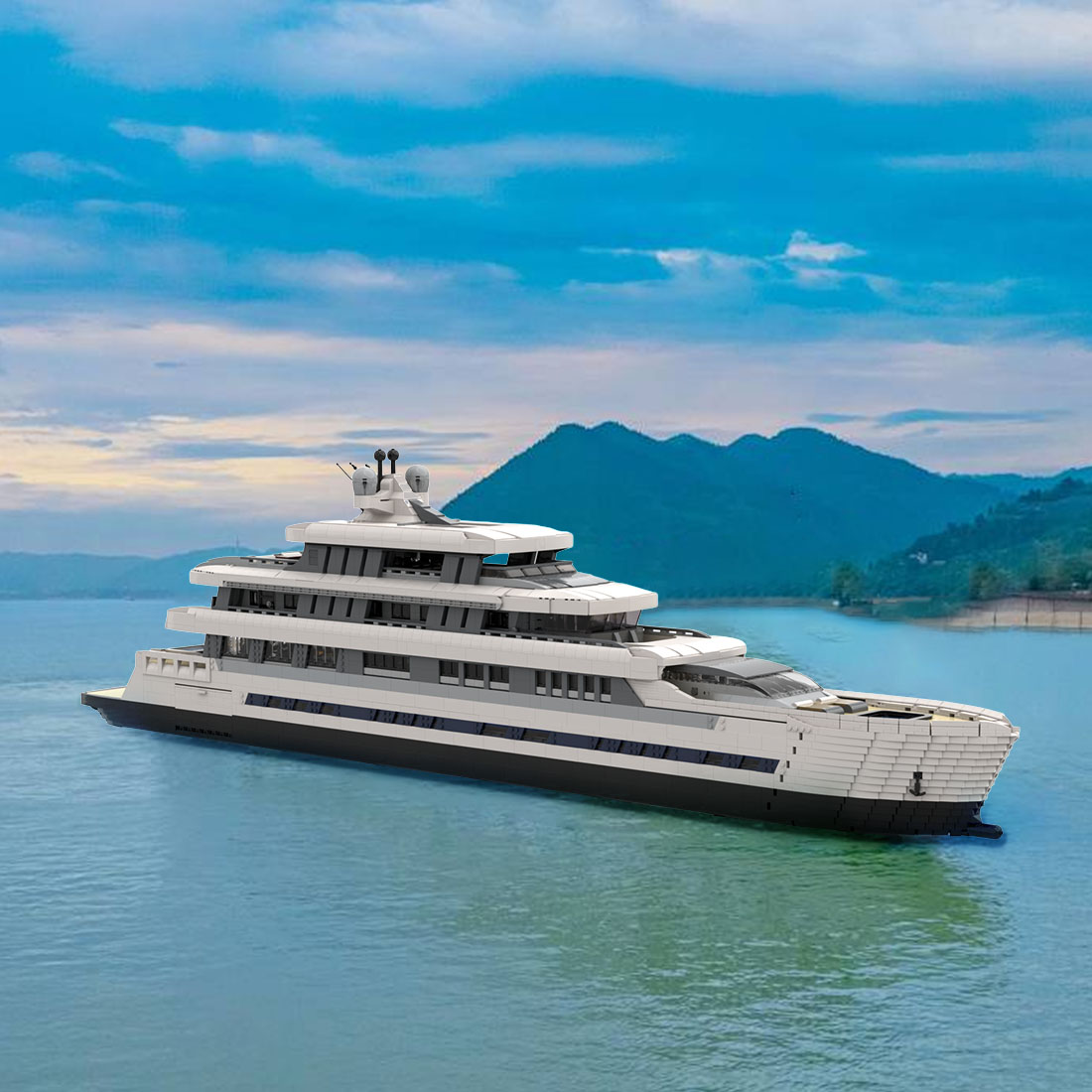 MOC-164155 Great Yacht Model DIY Assembly Building Blocks Set (16189PCS/White)