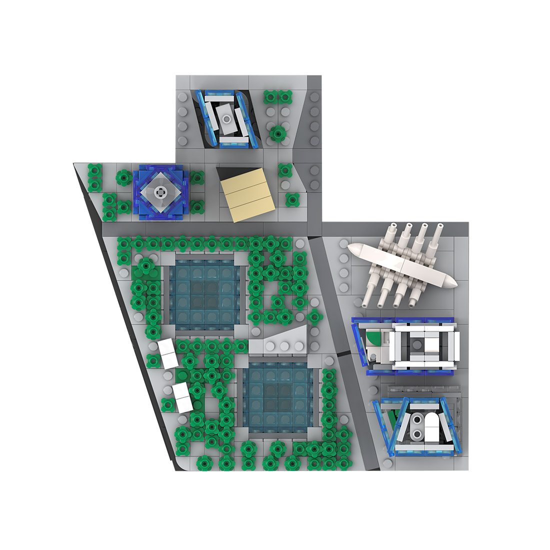 1/2000 Scale The New World Trade Center MOC Model DIY Assembly Building Blocks Set (1593PCS)