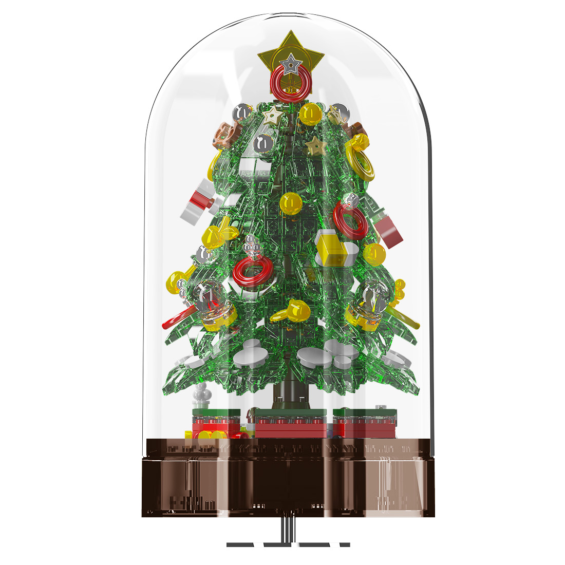 Christmas Music Box Model Assembly Toy Small Particles Building Blocks Set (Dynamic Version/688PCS/Green)