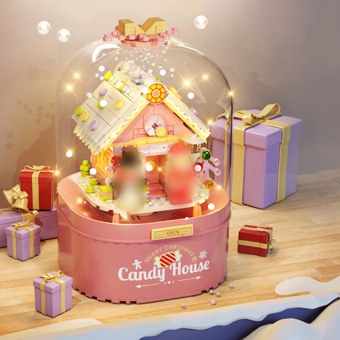 Christmas Music Box Model Assembly Toy Small Particles Building Blocks Set (Dynamic Version/688PCS)