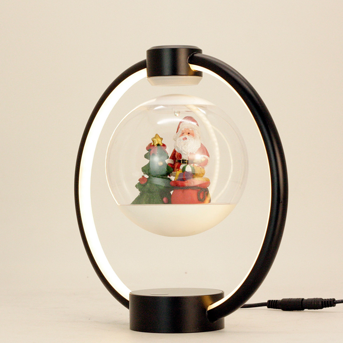 Magnetic Levitation Santa Claus Desk Lamp 360°Rotating with LED Light Creative Desk Lamp Unique Christmas Birthday Gift