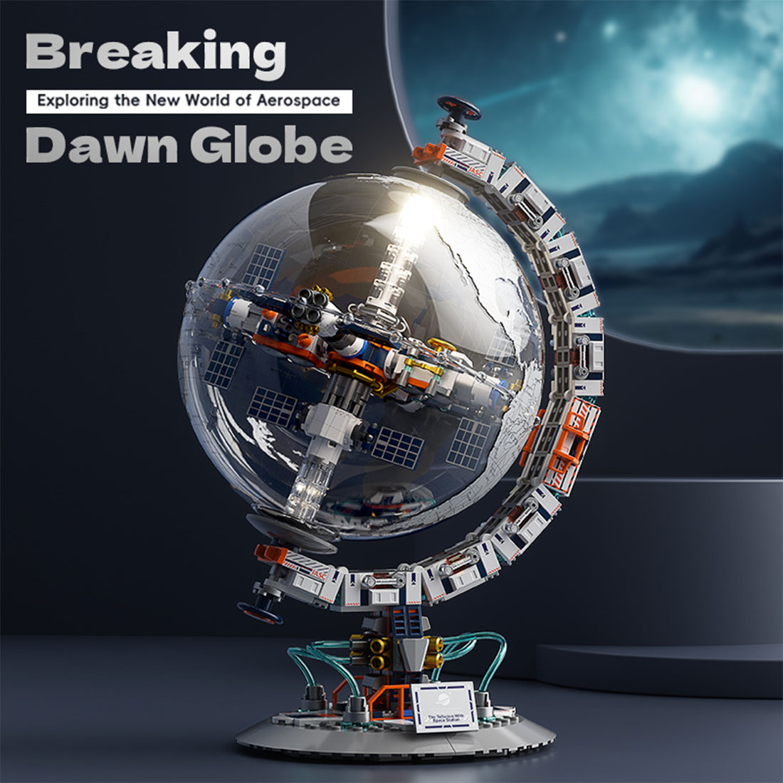 Futuristic Space Station Crystal Clear Globe Building Blocks Set (500+PCS)