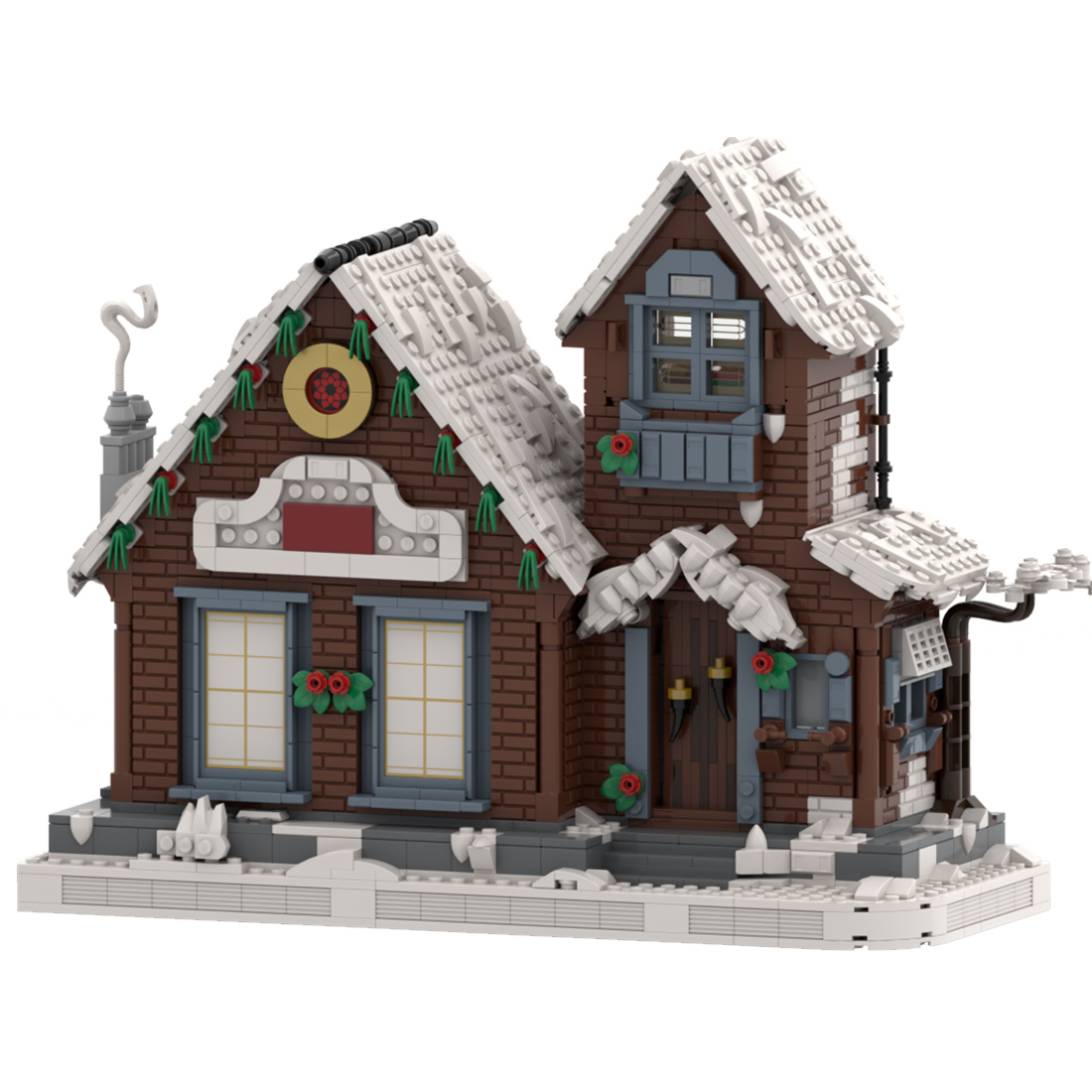 MOC-132309 Christmas Winter Cottage Model Assembly Toy Small Particles Building Blocks Set (1717PCS)