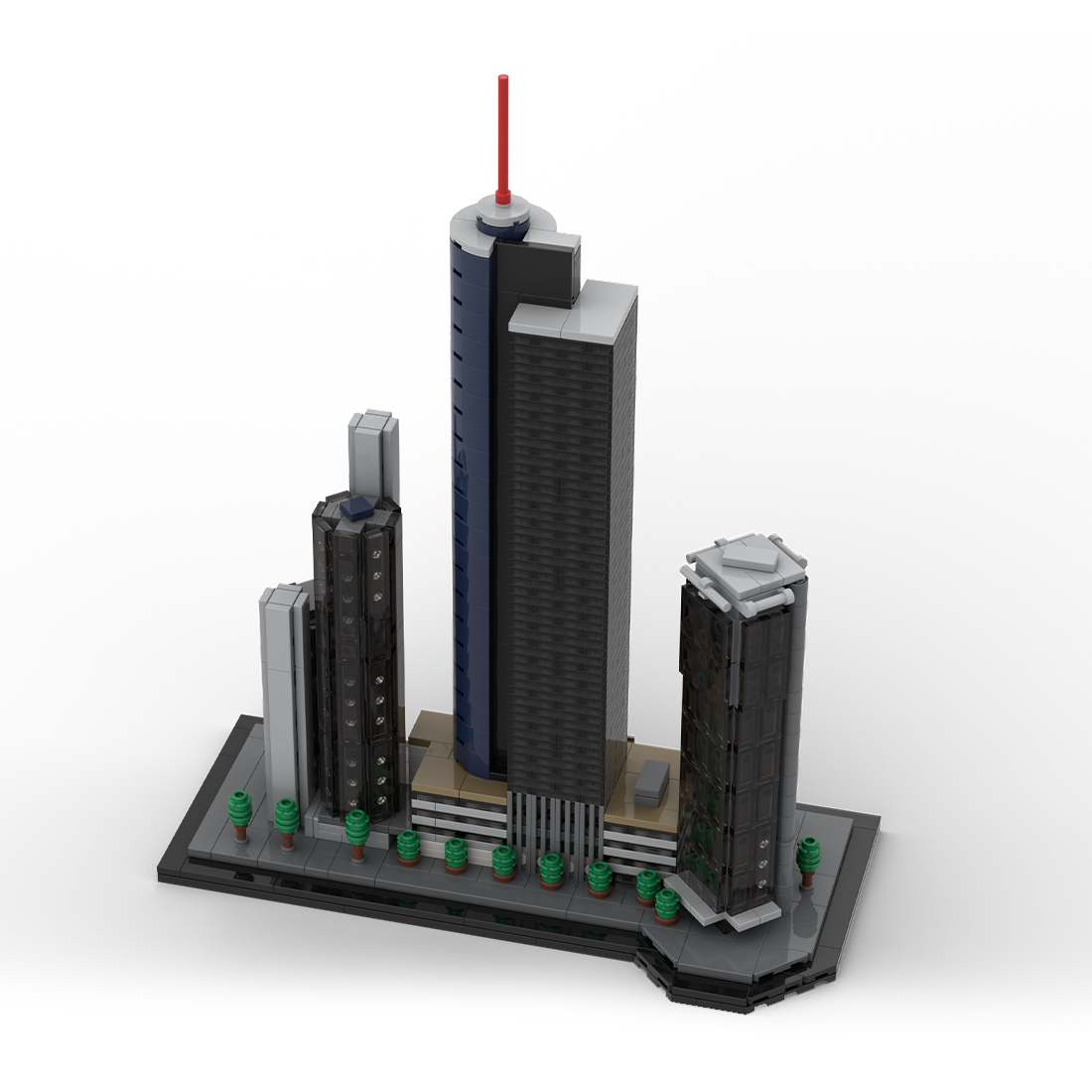 MOC-176840 Main Tower Frankfurt Germany Street Scene Building Blocks Set (1246PCS)