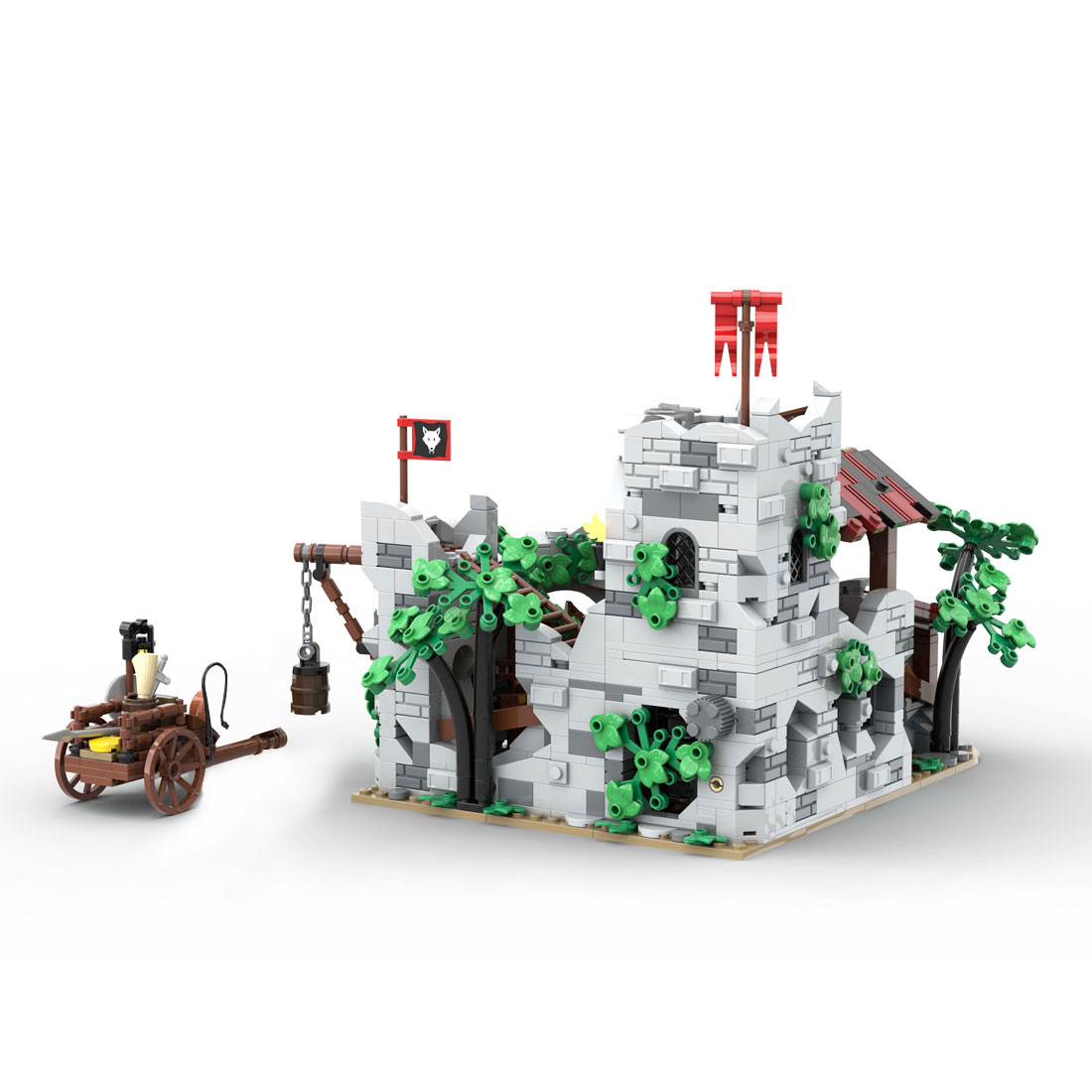 MOC-193205 Medieval Wolfpack Den Micro Parts Building Blocks Set (1605PCS)
