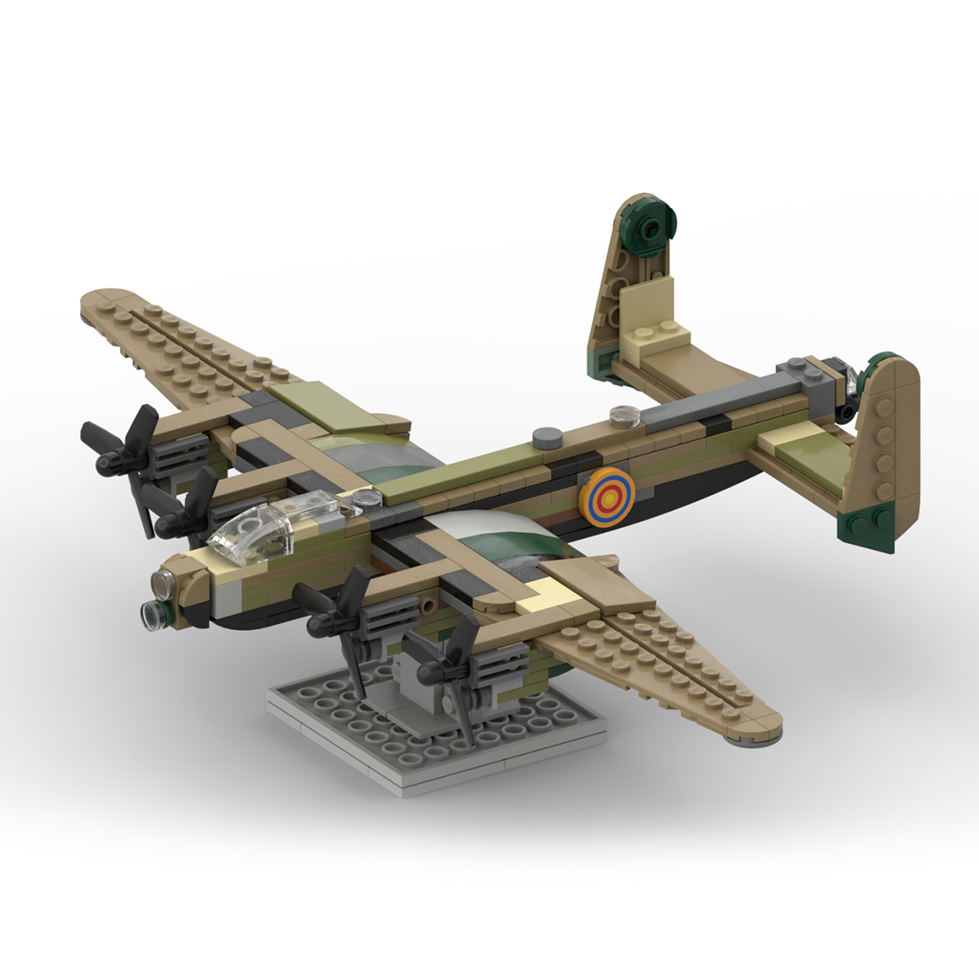 MOC-48107 Avro Lancaster + Supermarine Spitfire Model Military Theme Building Blocks Toys Set (306PCS)