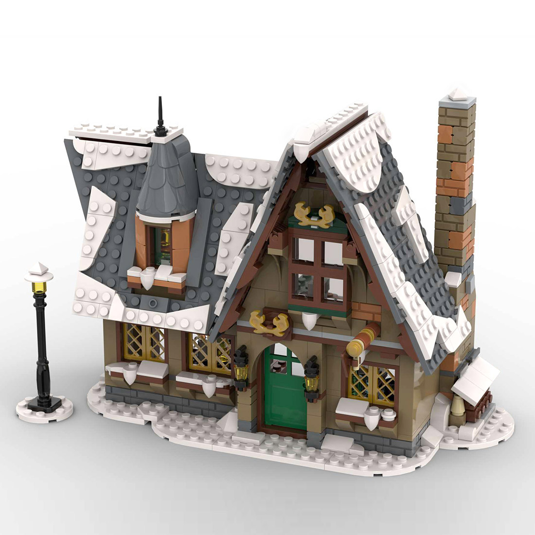 MOC-94936 Christmas Winter Country Inn Model Assembly Toy Street Scene Building Blocks Set (702PCS)