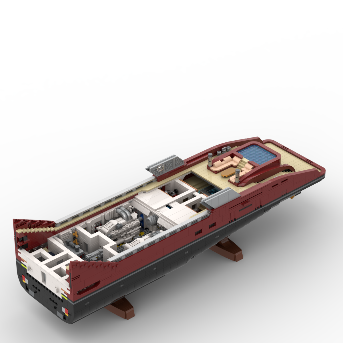 Large Luxury Mega Yacht Building Blocks Set - Modular Boat Building