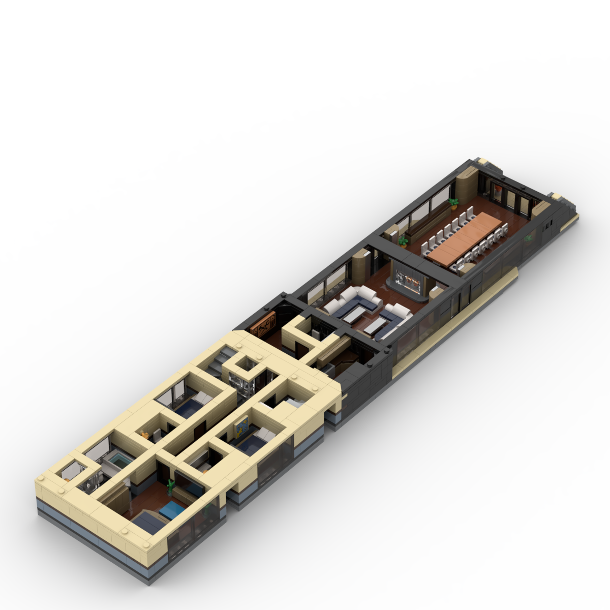 Large Luxury Mega Yacht Building Blocks Set - Modular Boat Building