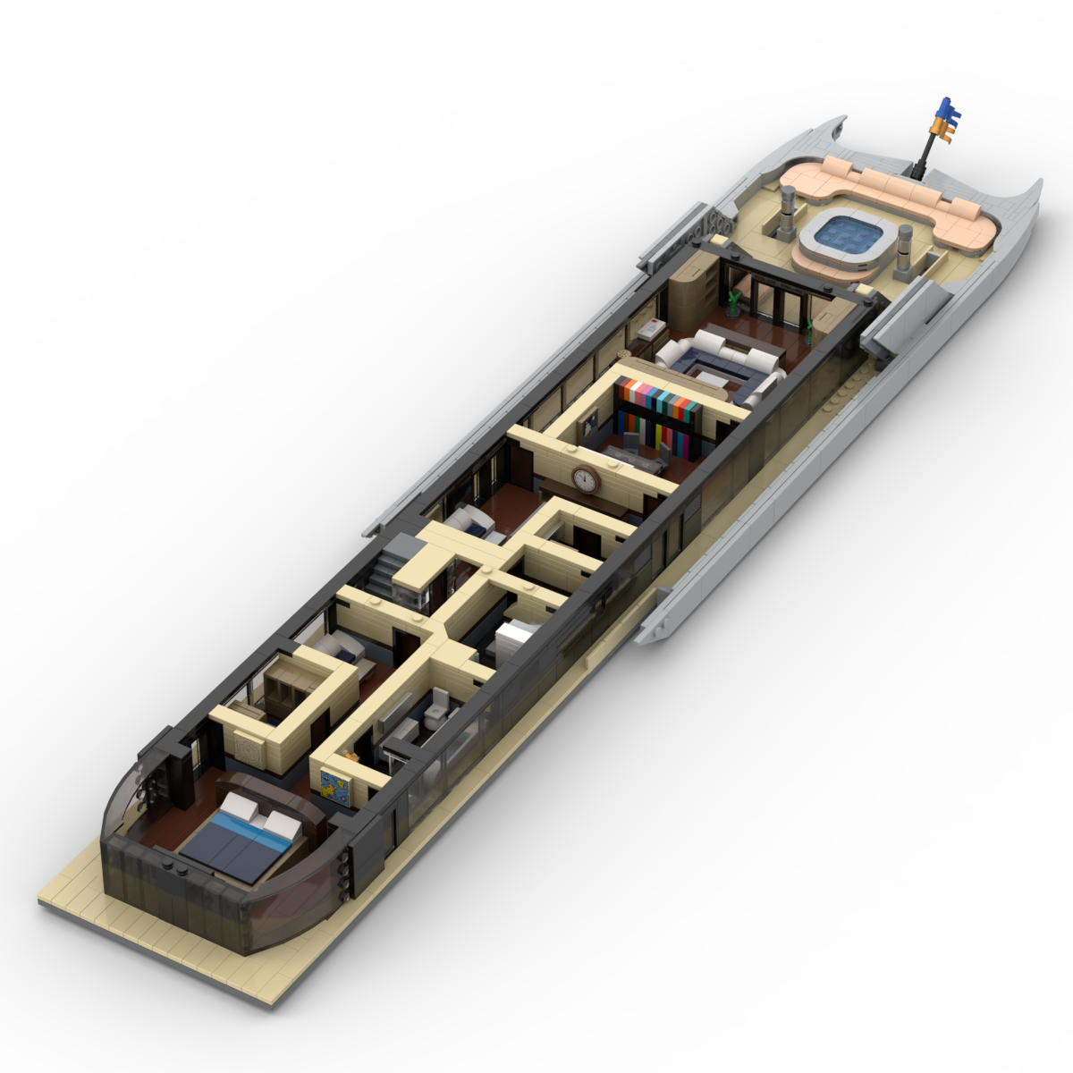 Large Luxury Mega Yacht Building Blocks Set - Modular Boat Building