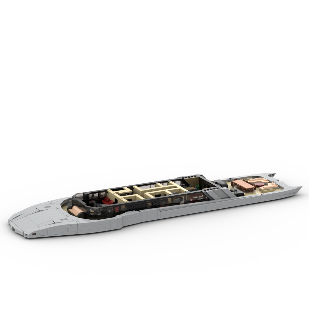 Large Luxury Mega Yacht Building Blocks Set - Modular Boat Building