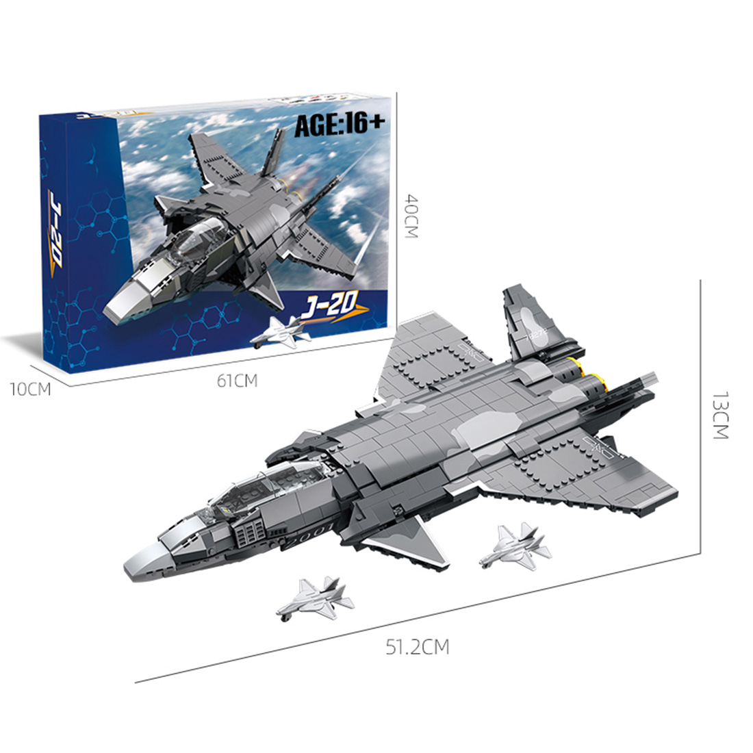 J-20 Military Fighter MOC Assembly Model Building Blocks Set (1365PCS)