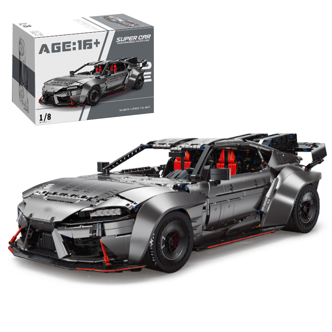1/8 Scale Racing Car Vehicle Model DIY Assembly Building Blocks Set (Static Version/4399PCS/Black)