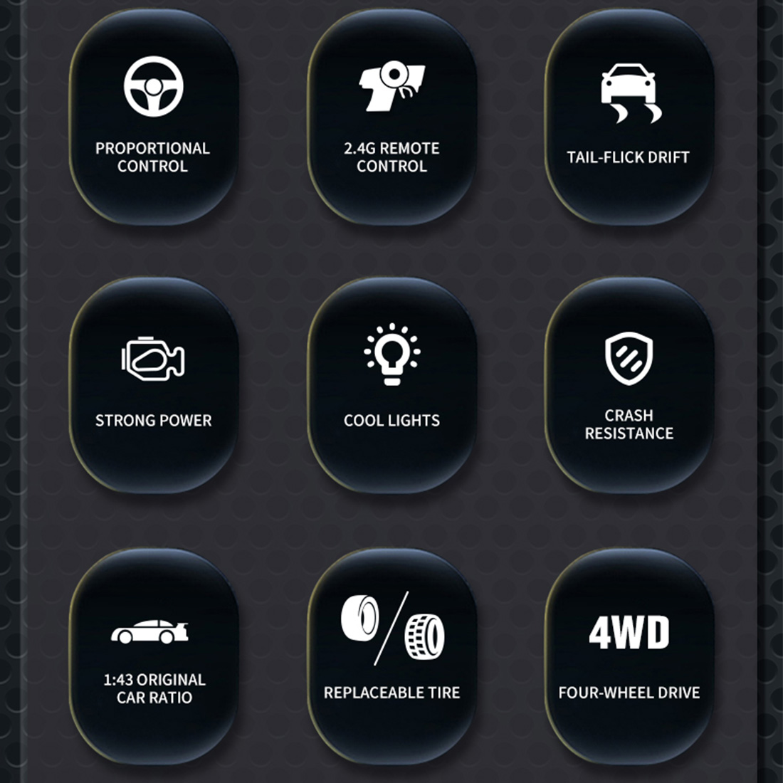 1/43 Scale 2.4G Full Proportional RC Electric Mini Racing Drift Car Model with Lights Kit 