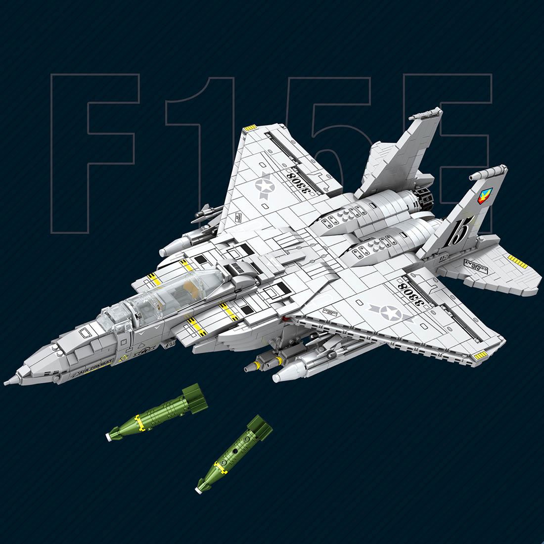 F-15E Eagle Fighter Jet Military MOC Model Building Blocks Set (2216PCS)