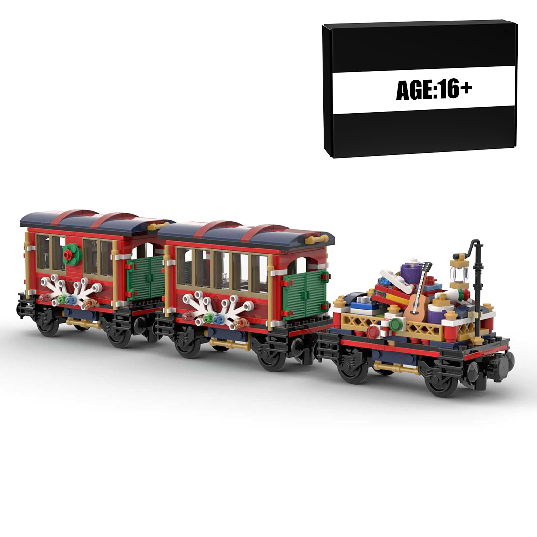 575Pcs 10254 Additional Carriages MOC-79236 Building Blocks MOC Model Kits Compatible with 10254 Train / 60197 / 10259 (Licensed and Designed by Little_Thomas)