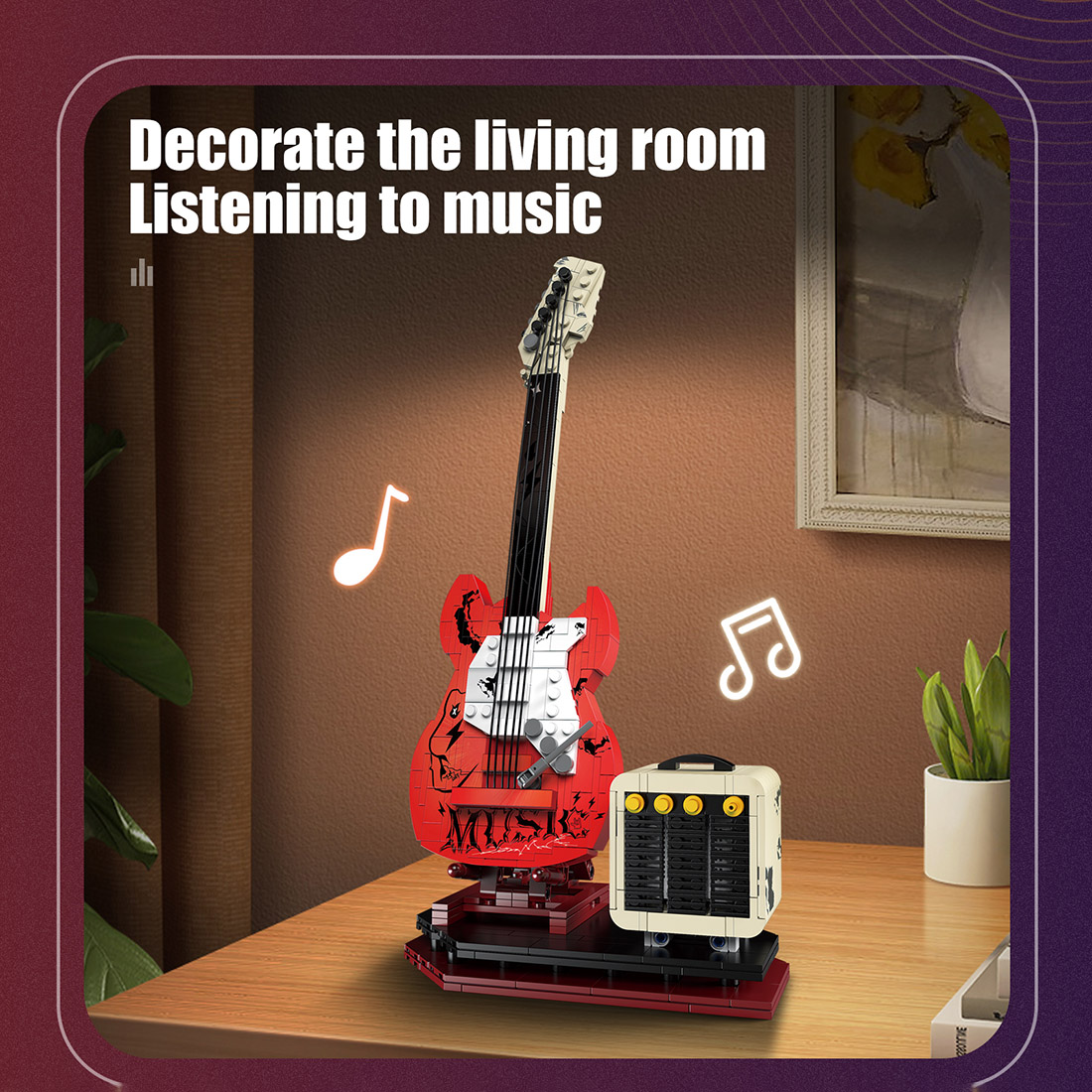 Bluetooth Guitar Music Interactive DIY Assembly Building Block Set (500+PCS)