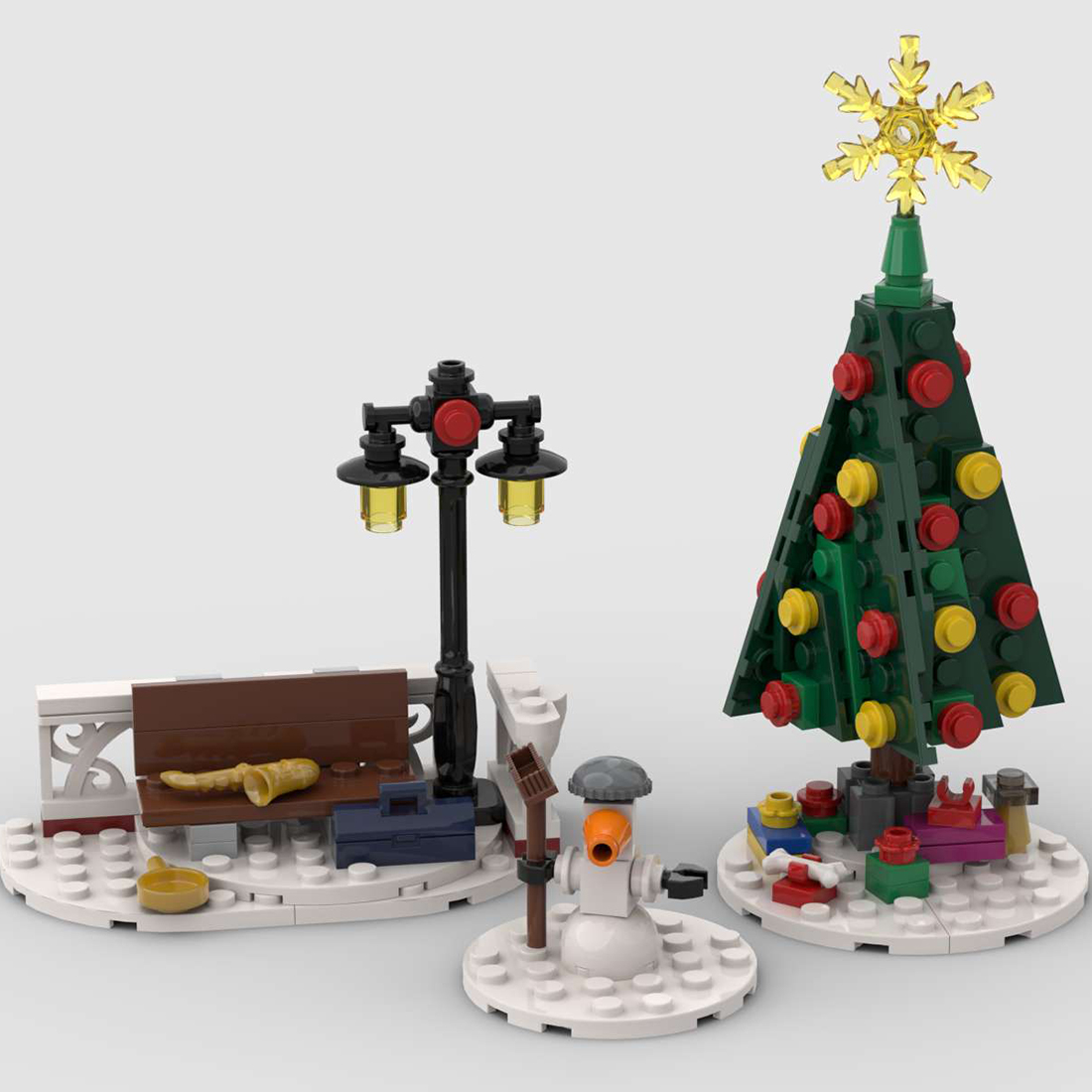 983Pcs MOC-84431 Little Winter Town Hall Model Bricks Kit Building Blocks Set (Authorized and Designed by Little_Thomas)