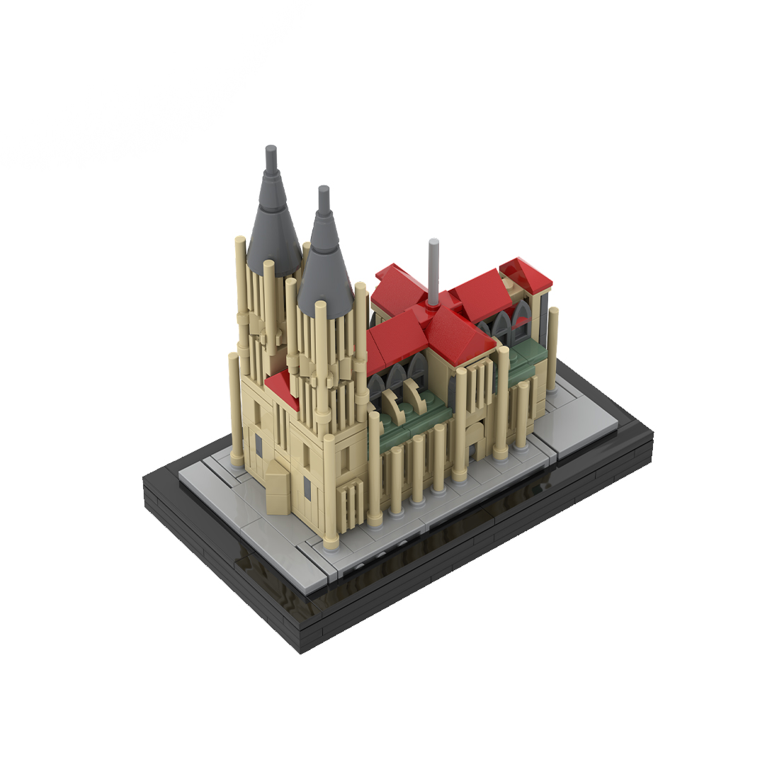 MOC-166719 St. Peter Cathedral Regensburg Germany Street Scene Building Blocks Set (409PCS)