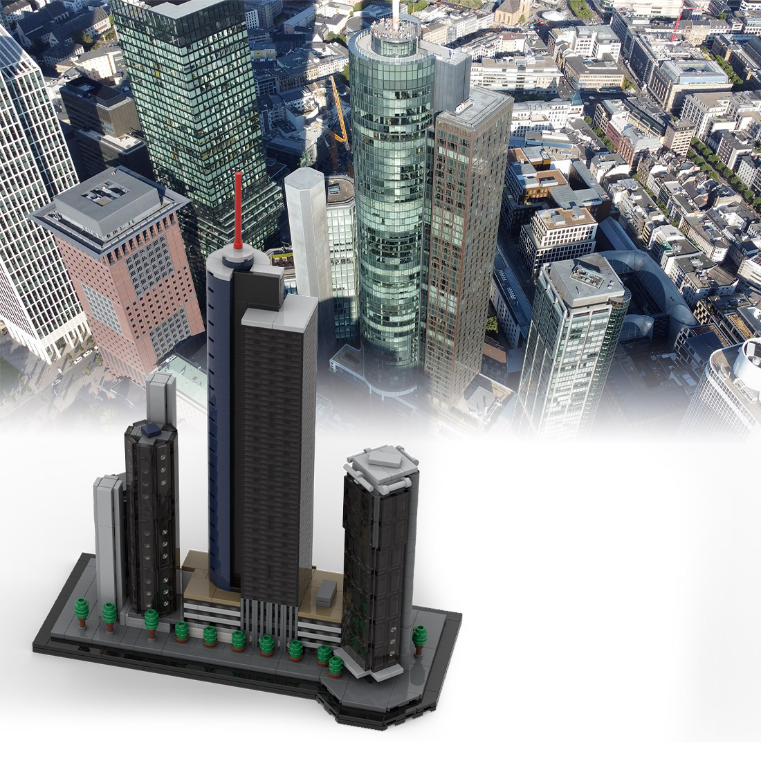 MOC-176840 Main Tower Frankfurt Germany Street Scene Building Blocks Set (1246PCS)