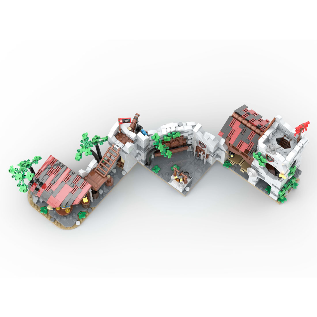 MOC-193205 Medieval Wolfpack Den Micro Parts Building Blocks Set (1605PCS)