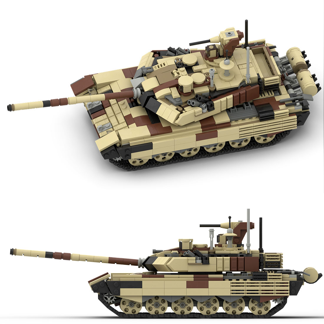 MOC-19364 T-90 MS v2 Tank Military Model Building Blocks Set (1380PCS)
