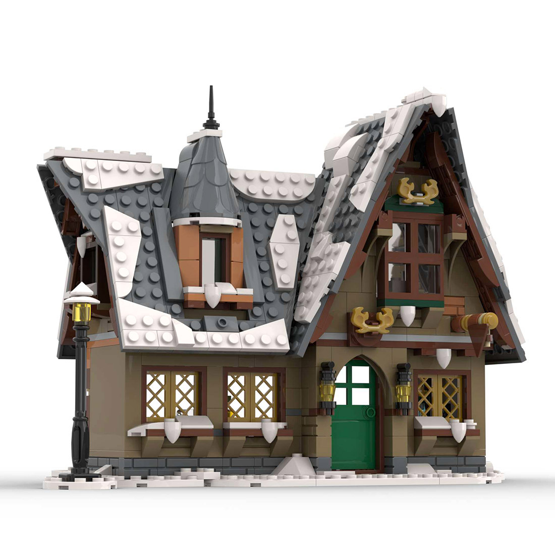 MOC-94936 Christmas Winter Country Inn Model Assembly Toy Street Scene Building Blocks Set (702PCS)