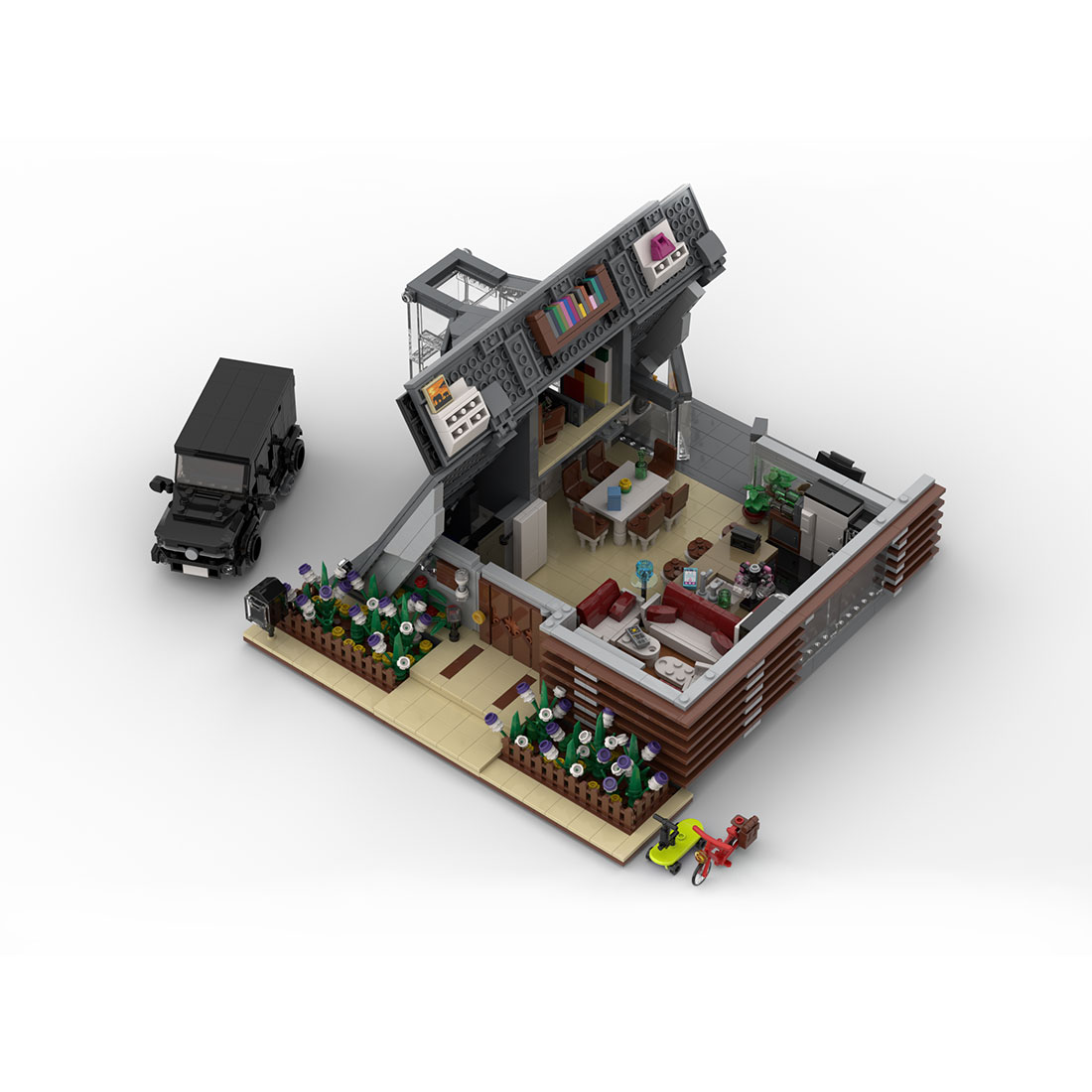 Modern Jungle Villa Street Scene Building Blocks Set (3700PCS)