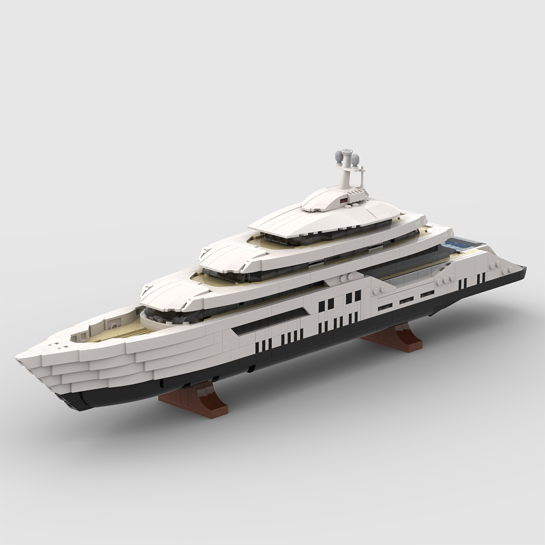 Great Yacht Model DIY Assembly Building Blocks Set – 16,189PCS Modular Luxury Superyacht, 4 Decks, ABS Material, Collector’s Edition