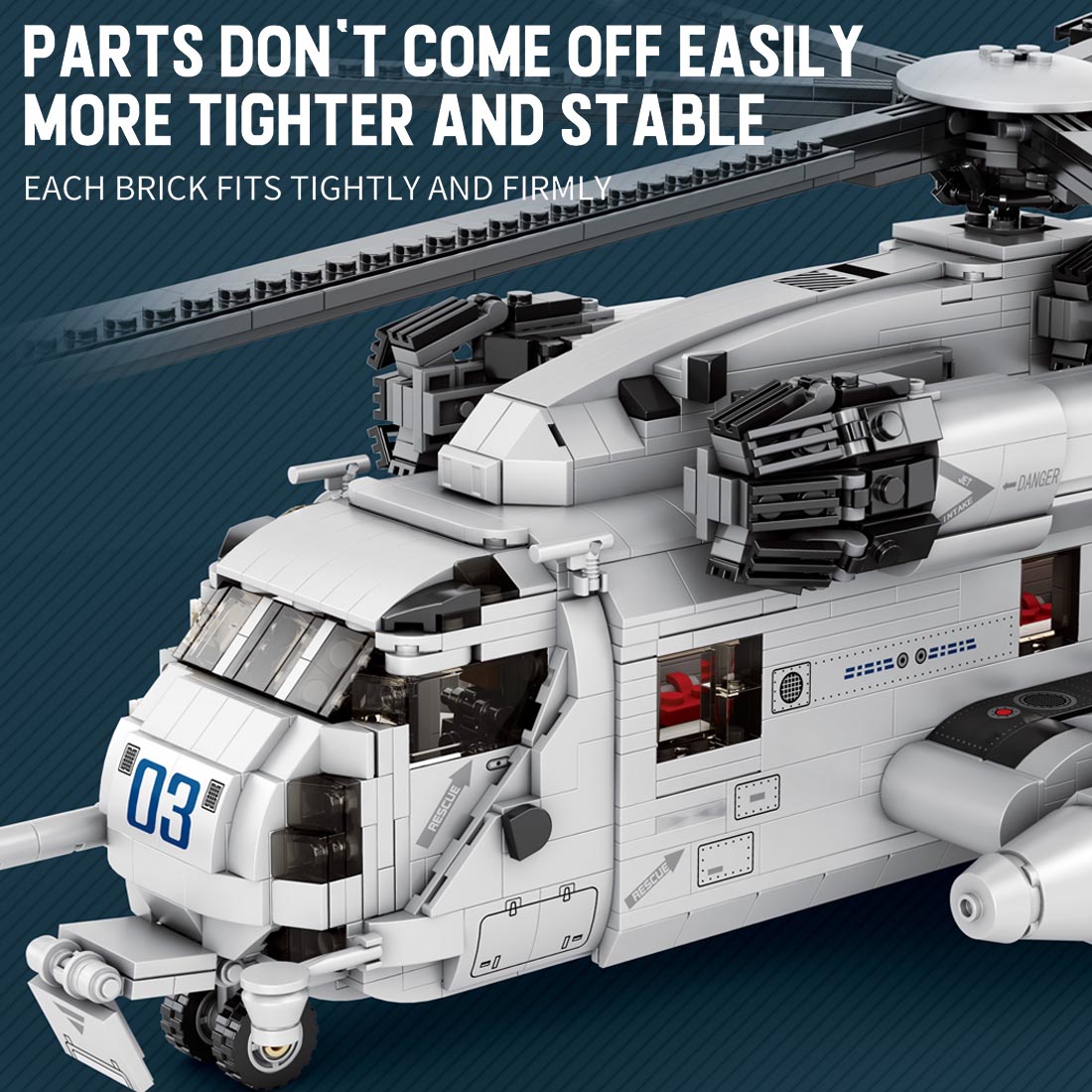 Mocsage CH-53E Super Stallion 1/35 Scale Modern Military-themed Small Particles Building Blocks Set (2192PCS)
