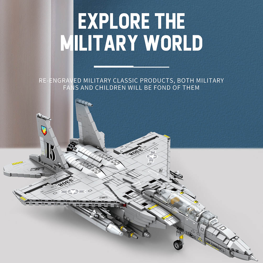 F-15E Eagle Fighter Jet Military MOC Model Building Blocks Set (2216PCS)