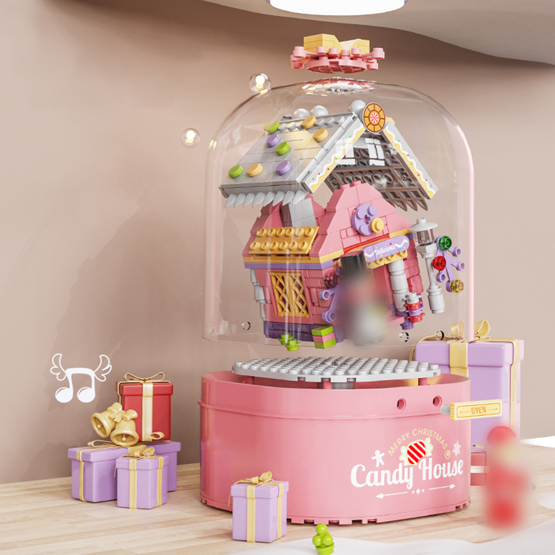 Christmas Music Box Model Assembly Toy Small Particles Building Blocks Set (Dynamic Version/688PCS)