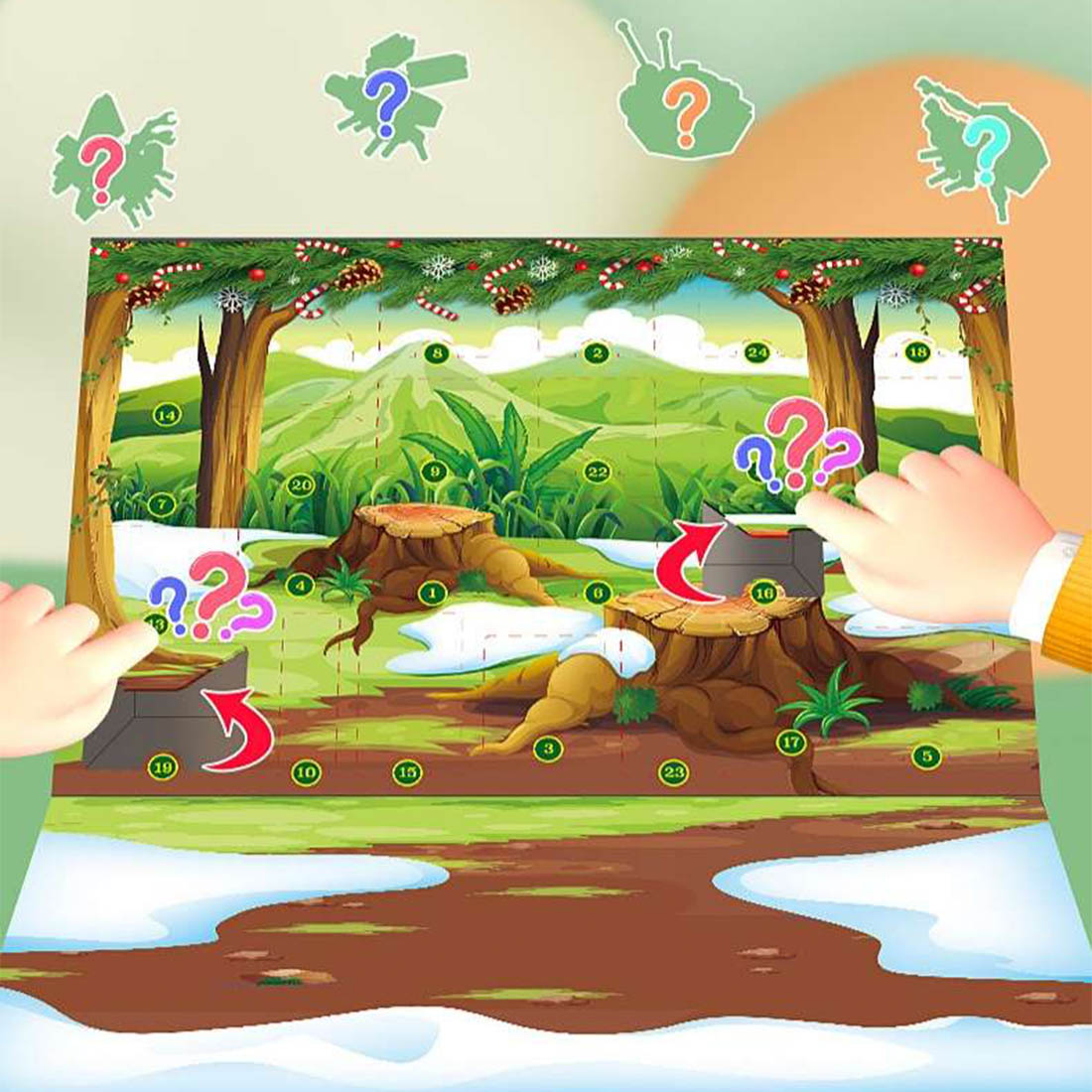 Christmas Countdown Tear-off Calendar Mystery Box Building Blocks Set (Insects Series)