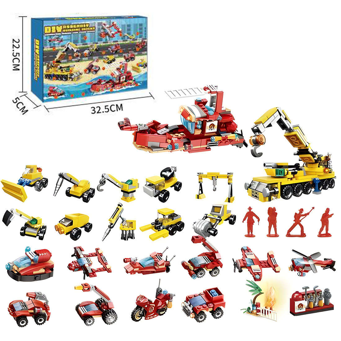 Christmas Countdown Tear-off Calendar Mystery Box Building Blocks Set (Heavy Equipment Vehicle Series)