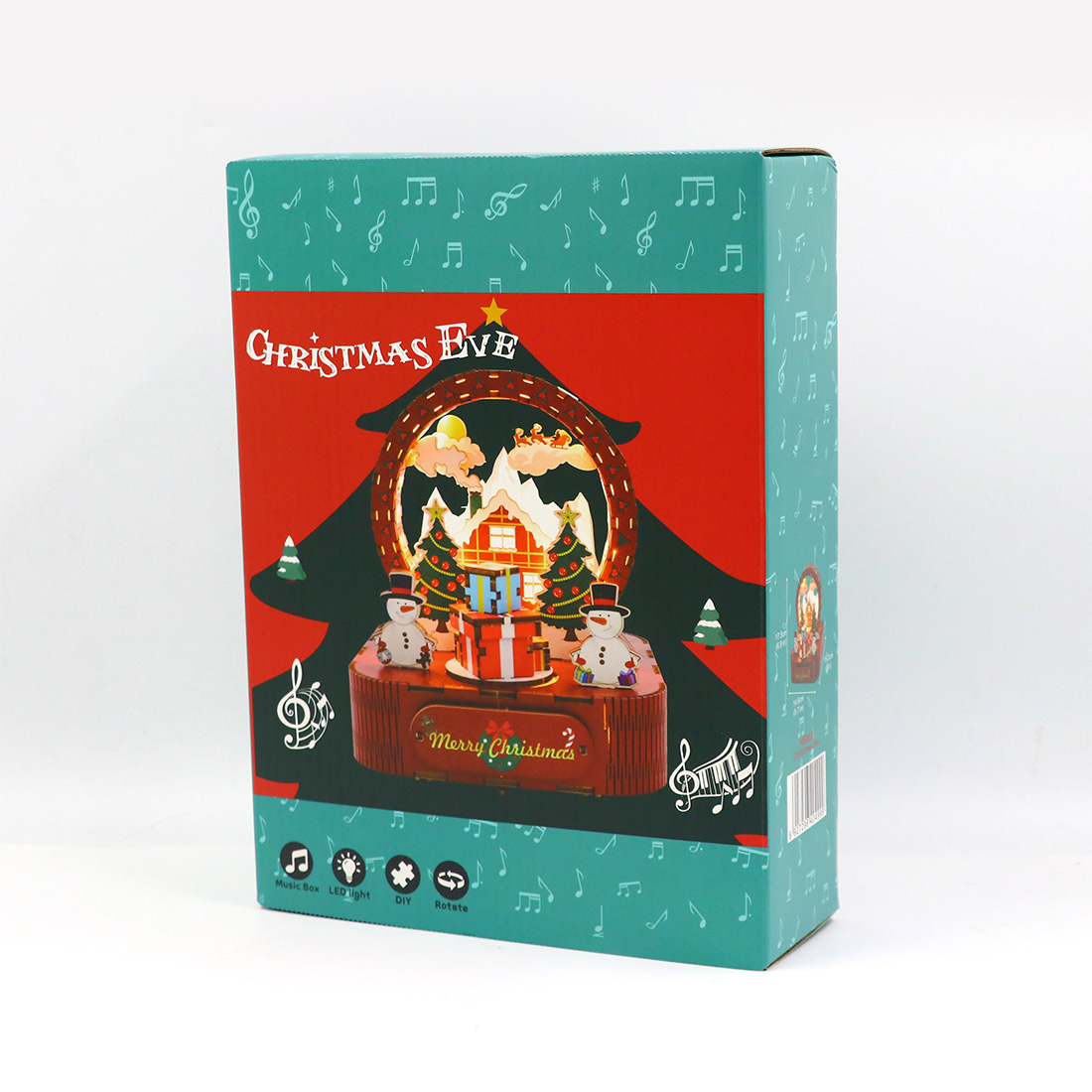 DIY Wooden Assembly Music Box Handcrafted 3D Puzzle Christmas Assembly Toy Creative DIY Music Box Perfect Christmas Gift (Kit Version)