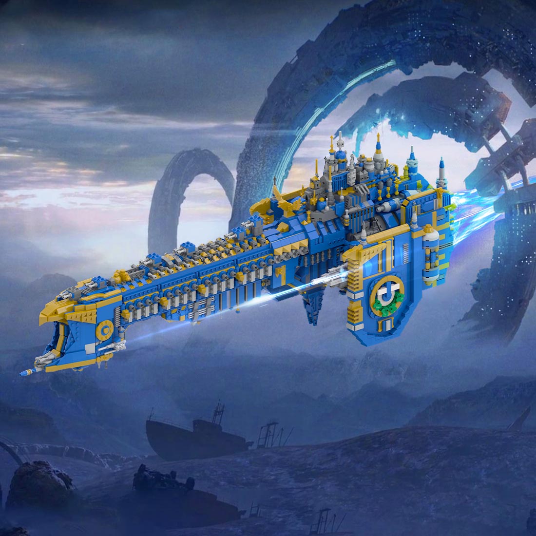 MOC-160650 Macragge's Honou Spaceship Sci-Fi DIY Assembly Building Blocks Set (4910PCS)