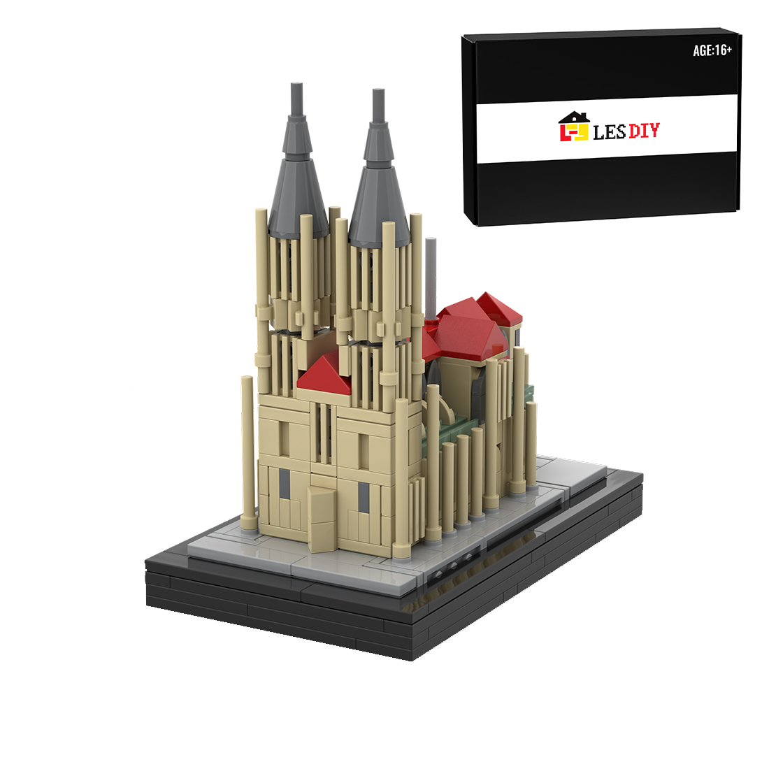 MOC-166719 St. Peter Cathedral Regensburg Germany Street Scene Building Blocks Set (409PCS)