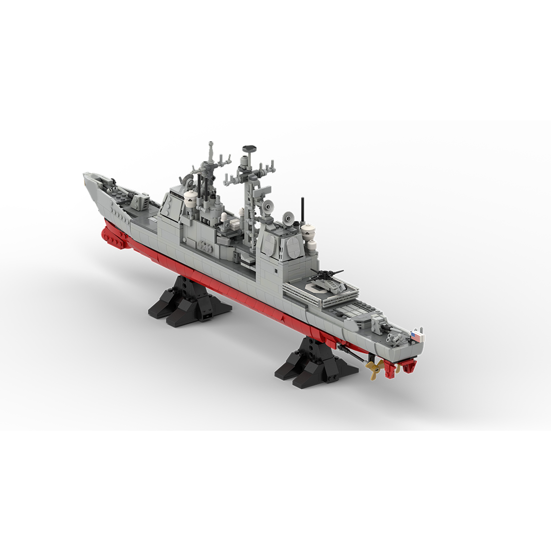 MOC-175975 Ticonderoga--Class Cruiser 1/300 Scale Active US Navy Destroyer Military Assembly Toy Building Blocks Set (1496PCS)