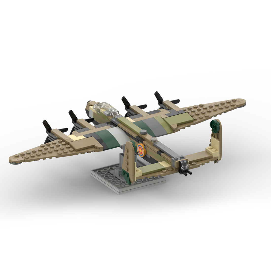 MOC-48107 Avro Lancaster + Supermarine Spitfire Model Military Theme Building Blocks Toys Set (306PCS)
