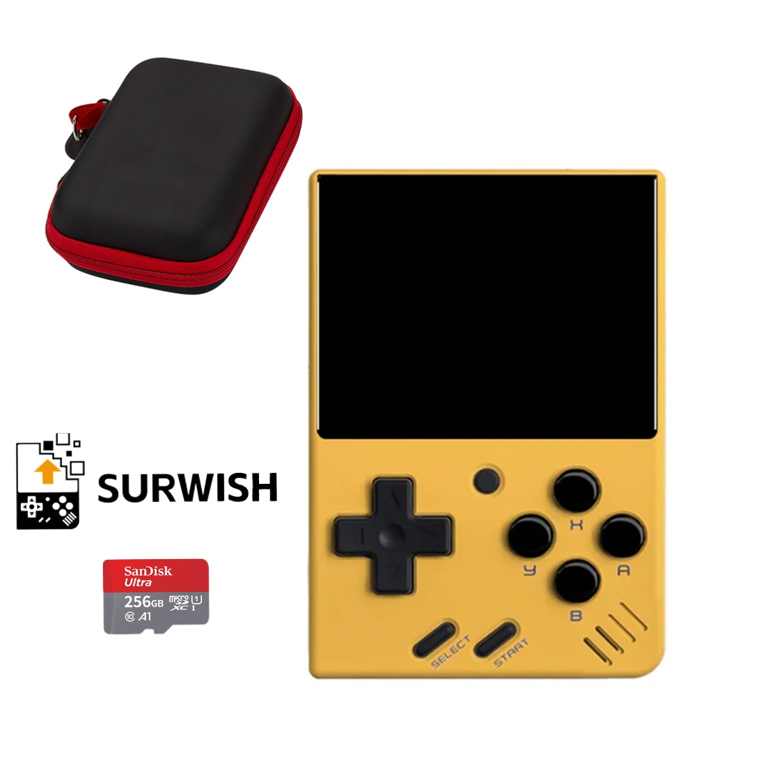 Miyoo Mini V4 Portable Handheld Game Console with Storage Bag+ 256G SD Card for Surwish